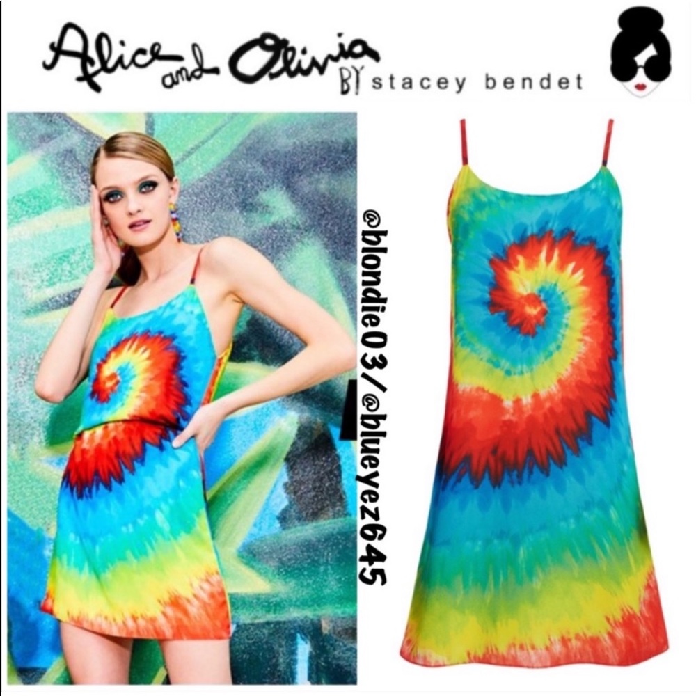 Alice + Olivia “Emmie” tie dye mini dress M